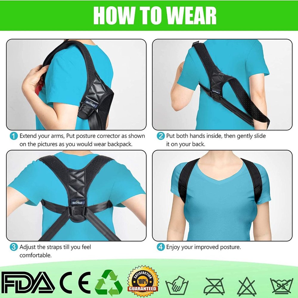 Somaz Posture Corrector Adjustable Upper Back Bra… - image 5